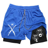 Shorts De Compresión Para Hombre Con Estampado De Anime Demon Slayer Pantalones Cortos Deportivos Para Playa Gimnasio Y Correr Secado Rápido Ropa De Verano - details 1