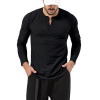 Camiseta de manga larga con cuello redondo de otoño para hombre, jersey holgado, camiseta informal de manga larga para hombre - details 22