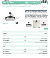 FABRILAMP Ventilador Dc Bayomo NEGRO 72w 6120lm 91d 3asp.desplegables,6 velocidades,metal y policarbonato 3000-4000-6000k Remoto, Temporizador, Memoria. Incluye mando a distancia y dos tijas de 10 y 25 centímetro Productos originales calidad de confianza - details 0