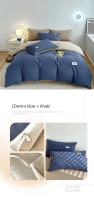 Funda De Edredón INS Estilo Lujo Doble Color Sólido Para Pareja Hotel Apartamento Hogar Algodón 100% Bordado De Alta Calidad - details 25