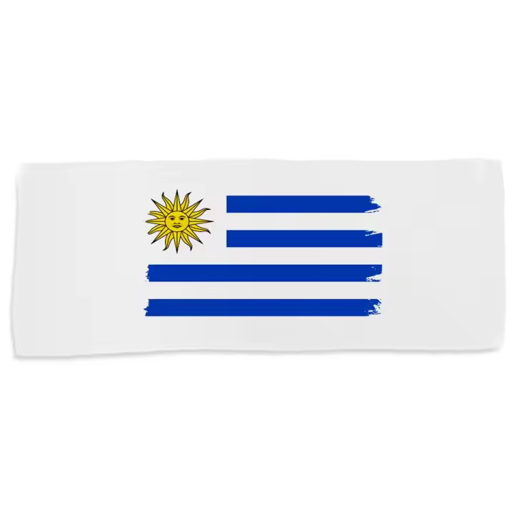 MERCHANDMANIA TOALLA MEDIANA GIMNASIO ABSORBENTE bandera uruguai logo latinoamerica pais hispanoamerica suave con bolsita - 1