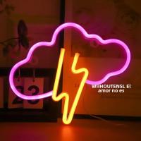 Luz De Noche LED Neón Relámpago Nubes Para Habitación De Niños Fiesta Cumpleaños Casa Bar Decoración Operada Por Batería/USB - details 4