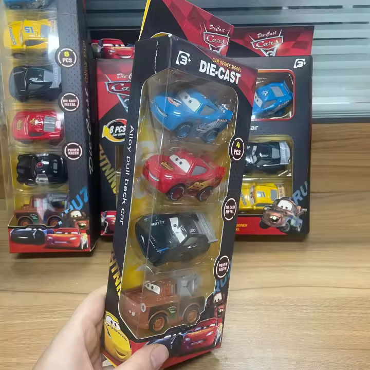 Coche De Modelo Lightning Mcqueen Disney Q-Versión Con Luz Y Música Juguete Para Niños Coche De Acción Con Retroceso Inercial Regalo Para Niños - 1