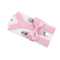 Conjunto De Suspenders Y Corbata Para Niños Accesorios De Boda Ajustables Para Niños Y Niñas Moda Infantil Polyester - details 3