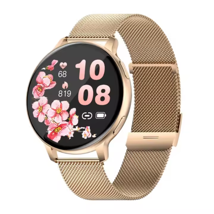 New round screen smart watch, bluetooth call, music, heart rate, weather, GPS, sport track, pedometer, waterproof, message reminder, calories, sleep, fashionable appearance, long battery life, multi-language support, personalized dials - 1