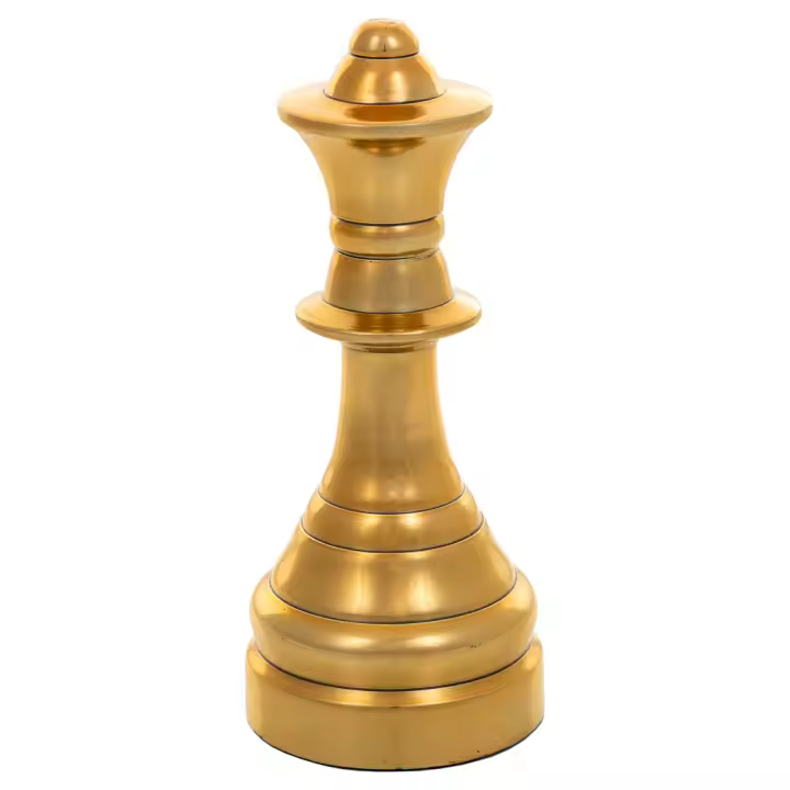 WANDERLUST DECO Reina de Ajedrez de Aluminio Dorado - Completa Tu Juego de Ajedrez - 16 Cm de Altura - 1