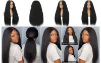 Pelucas Sintéticas Con Parte U Para Mujeres Negras Textura Yaki Rectas Color Natural Extensiones De Cabello Con Clip Peluca Larga 26+ Pulgadas - details 2