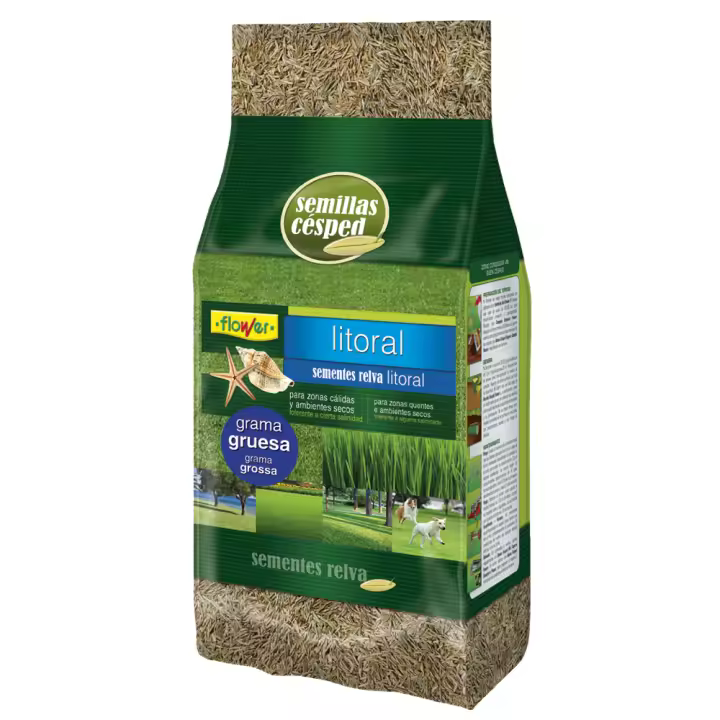 FLOWER SEMILLAS CÉSPED CLIMA SECO Y SOLEADO GRAMA FUERTE TOLERA PISOTEO 1 KG - 1