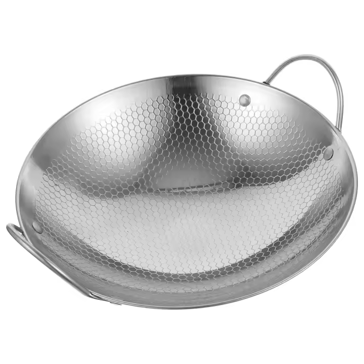 Wok De Acero Inoxidable Para Camping Sartén De Cocina Con Mano Para Fritura Y Cocinar En Exterioresware De Cocina Doméstica - 1