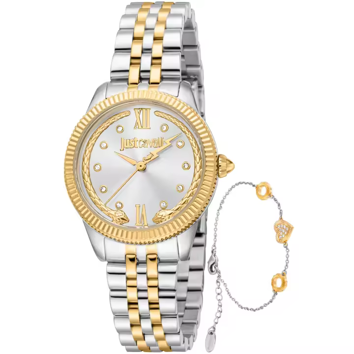Reloj de pulsera Just Cavalli Just Cavalli SET *** Error *** - JC1L315M0085 correa color: Gris plata Oro amarillo Dial Gris plata Mujer - 1