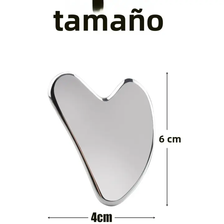1PC Scraper De Acero Inoxidable Gua Sha Para Cuidado De La Piel Masajeador Facial Completo Y Cuerpo SPA De Desintoxicación Herramienta Para Aliviar El Estrés - 1