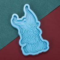 Molde De Epoxy Resina Para Elfos De Jardín Navideños Muñecos Sin Cara Para Colgantes Y Llaveros Herramienta De Artesanía DIY Color Azul - details 3