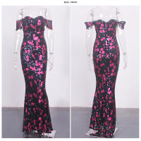 Vestido De Noche Suelto Romagic Con Encaje Y Lentejuelas Para Mujer Vestido De Fiesta De Graduación Y Bodas Espalda Descubierta Longitud Del Piés Sin Mangas Cuello En V Bodycon - details 4