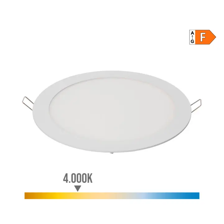 Edm Downlight Led Empotrable Redondo 20w Luz Dia 4000k Blanco ø22,5cm - 1