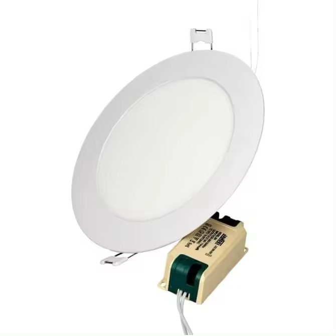 Jandei - Downlight LED, Panel Extraplano Redondo, Iluminación 9W, para Colocación en Interior, Color de Luz Blanco cálido 3000K, Fuente De Alimentación Incluida - 1