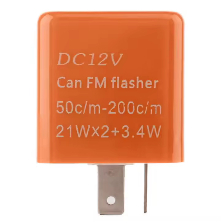 Relé De Flasher LED Para Motocicleta Ajustable En Frecuencia Luz De Señalización Cuadrada 12V Indicador De Flashing - 1