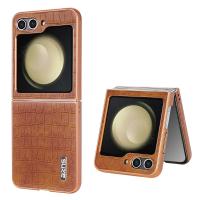 Funda De Teléfono De Cuero Con Patrón De Cocodrilo Lujo Para Samsung Galaxy Z Flip 6 5 4 3 Flip6 5G Shockproof Electroplat Frame Cubierta Suave - details 0