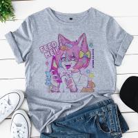 Camiseta Kawaii De Mujer Estampado De Dibujos Animados Rosa Harajuku Aesthetic Moda Coreana Y2k Casual Manga Corta O-Neck - details 15