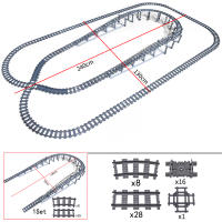 Bloques De Construcción DIY Para Niños MOC Ideas Creativas De La Ciudad Tracks De Tren Rectas Curvas Cruces De Caminos Rail Bloques De Crea Tu Propia Estación De Tren - details 0