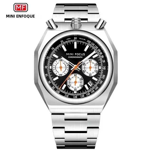 Reloj De Cuarzo Para Hombre MINI FOCUS 0601 Estilo Retro Clásico Con Calendar Y Luz Resistente Al Agua Cronógrafo Elegante Para Negocios - 1