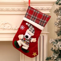 Grande Calcetines De Navidad Decoración Para Familia Y Fiesta Navideña Con Diseños De Santa Claus Renos Oso Y Oso Polar - details 10