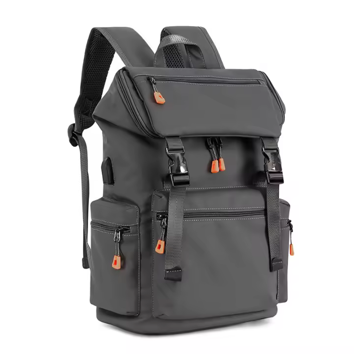 Mochilas de viaje para hombres y mujeres - bolsos diarios de ocio con solapa impermeable grande negra, adecuados para desplazamientos, universidades, negocios - 1