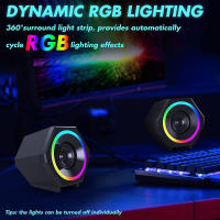 Altavoces para computadora de 10 W para juegos con alimentación USB y graves mejorados, arcoíris - details 2