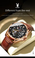 Reloj De Moda PLAYBOY Para Hombres Acero Inoxidable Automático Mecánico Reloj De Mano Con Numeros Romanos Resistente Al Choque Y Luz - details 17