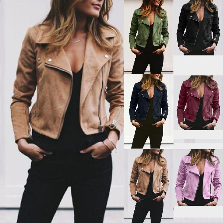 YYNUDA Chaqueta De Cuero PU Para Mujer: Cortavientos, Cuello Alto Y Estilo Motero Para Primavera Y Otoño (Varios Colores)