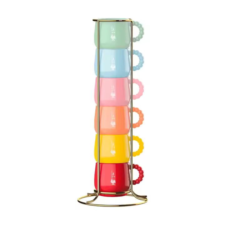 Bialetti Set 6 Multicolor Tazzes apilables - 1