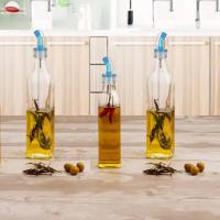 MundoTarros - Aceitera + Vinagrera de Cristal Transparente de 200 ml con Tapón a presión 100% Higiénico - 2 Botellas de Aceite y Vinagre de Cristal Resistente con Tapón - details 0