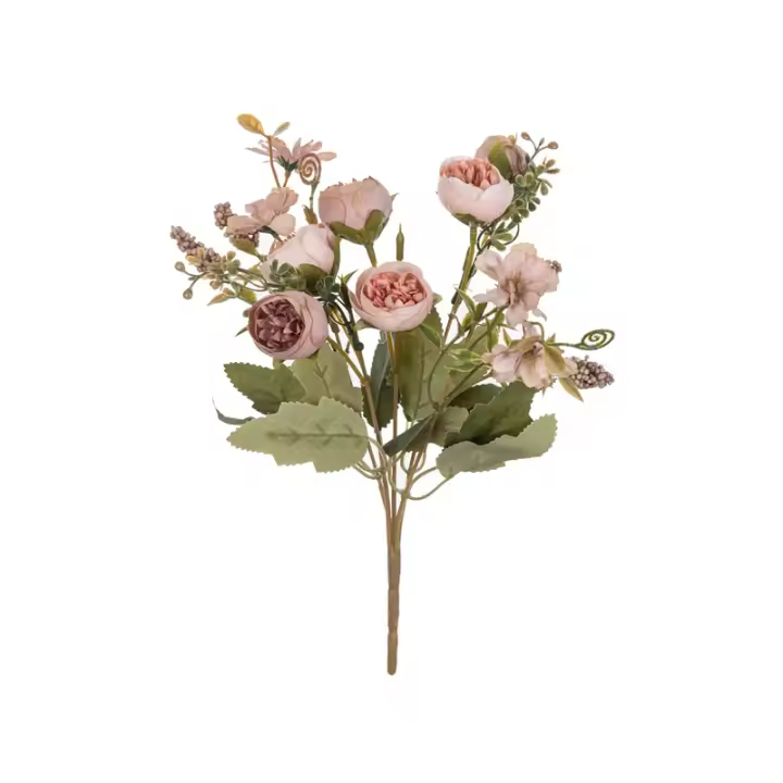 Bouquet De Flores Artificiales Peonía Y Budas De Té En Seda Para Boda Decoración Del Hogar Accesorio Para Interior Y Exterior - 1