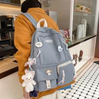 Mochila Escolar De Nylon Estilo Coreano Para Niñas Y Niños Estudiantes Bolsa De Hombro Para Escuela Adecuada Para Adolescentes Y Estudiantes De Secundaria - details 6
