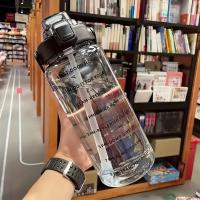 Botella Deportiva De Agua Con Tapa Y Taza De 2000ML Capacidad Grande Portátil Antigoteo Con Marca De Tiempo Para Gimnasio Y Exterior - details 9