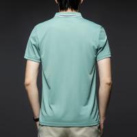 Camisa Polo Hombre Estilo Casual Transpirable Con Mangas Cortas Y Rayas Cuello Redondo Top Cómodo Para Verano - details 17