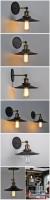 Lámpara De Pared Retro Industrial Con Sombrilla Negra De Hierro Iluminación Interior Para Pasillo Escalera Estilo Vintage - details 0