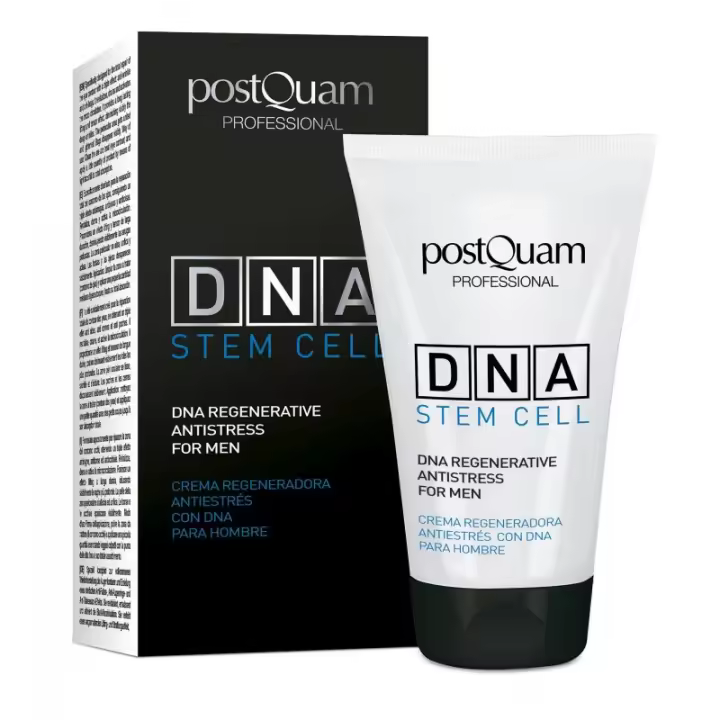 PostQuam - Crema Facial Antiedad Hombre DNA MEN Stop Age - Crema Reafirmante e Hidratante para Hombres de Efecto Inmediato con Extracto de Smithsonite e Imperata Cylindrica, Manteca de Karité y Acido Hialuronico - 50 ml - 1