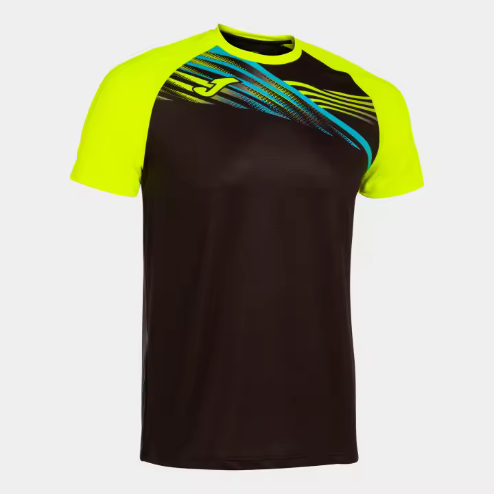 Camiseta M/C Running Hombre Joma Elite X 103101 Negro Amarillo Flúor 121 Ligera - 1