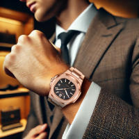 Reloj Mecánico Para Hombre De Acero Rose Gold Con Calendario Lunar Y Correa De Acero Alta Gama Resistente Al Agua Estilo Casual - details 4