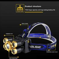 Linterna Frontal LED De Alta Potencia 5 Luz Fuerte Cargable Por USB Para Pesca Y Actividades Al Aire Libre Impermeable - details 6