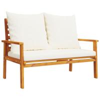 vidaXL Banco sofá de jardín madera maciza de acacia 120 cm Marrón, Marrón y crema, Marrón y gris Conjunto Terraza Muebles Jardín Exterior Juego de Muebles de jardín Mueble Jardín Exterior Muebles de Salon Exterior - details 2