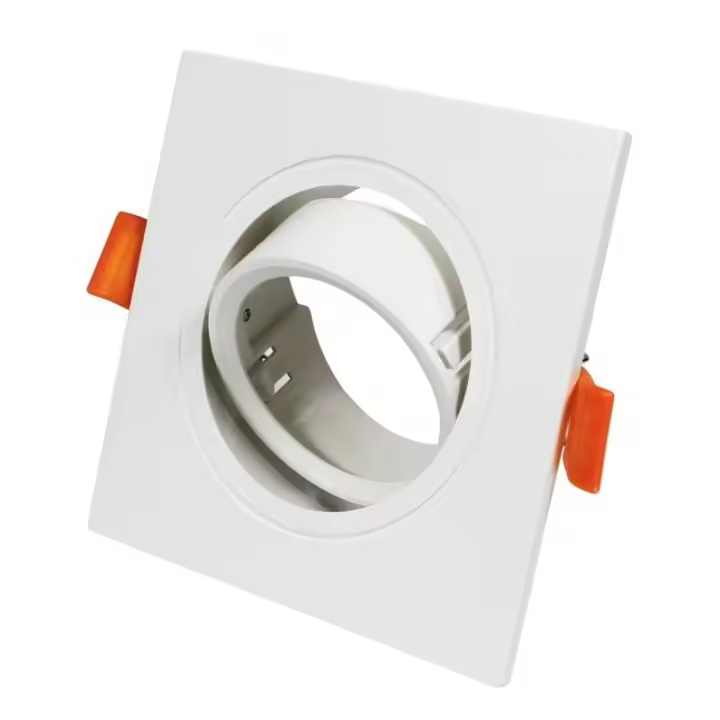 Barcelona LED Aro downlight cuadrado basculante para bombilla GU10/MR16 - Corte Ø75mm - 1