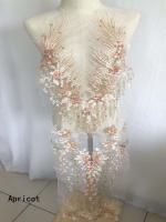 Parche De Encaje Bordado Con Diamantes 120*30CM Para Vestido De Novia Aplicación De Flores Hechas a Mano Y Costura Ecológica - details 11