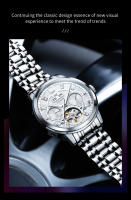Reloj Mecánico Para Hombre OLEVSSkeketon Flywheel Auténtico Resistente Al Agua Luminoso Calendario Perpetuo Display Romano Acero Inoxidable - details 4