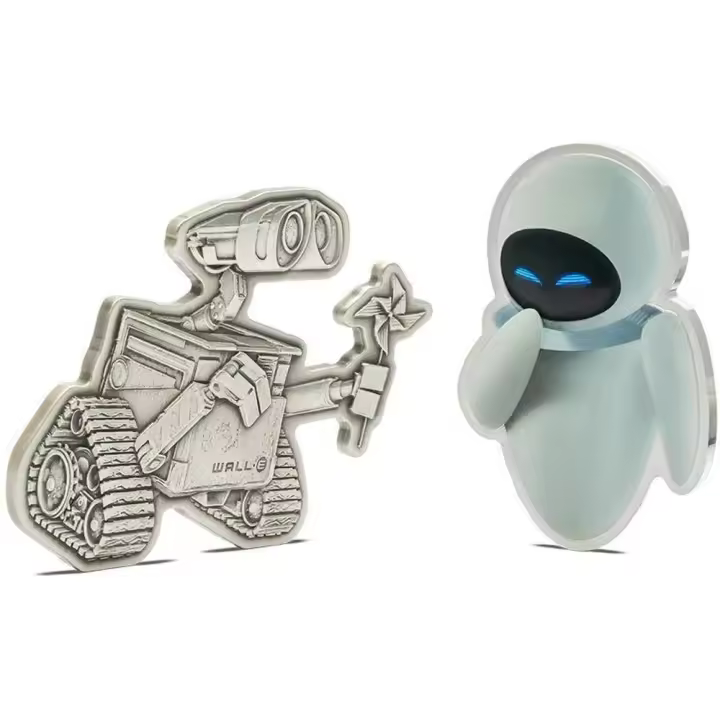 WALL-E Y VÍSCULA Disney 2x MonedasPlata 2 $ Niue 2025 - 1