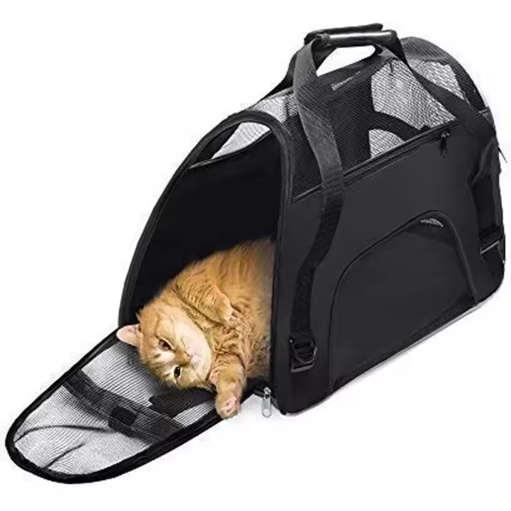 Bolsa plegable para mascotas, color negro - 1