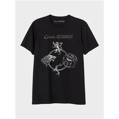 Juego de Tronos Camiseta Juvenil Adulto Talla L Negro 100% Algodón - 1