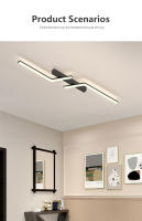 Lámpara De Techo Moderna LED En Forma De Línea Para Sala De Estar Comedor Dormitorio Y Estudio Iluminación Dorada Y Negra Incluye Bombillas Montaje Fácil - details 3