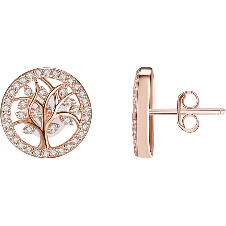 Pendientes Árbol de la Vida para Mujer de Ley Pendientes con Caja de Regalo Joyas Regalo para Esposa Madre Hija - 1