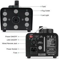 Maquina de humo, 500W 18LED RGB Control remoto inalámbrico Máquina de humo DJ Disco Máquina de humo para fiesta de Navidad Boda Halloween Efecto de escenario Niebla - details 1
